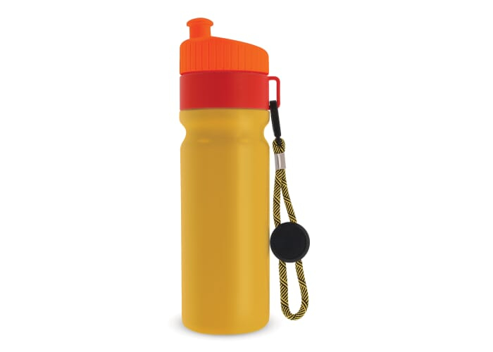 Bidon de sport personnalisé 750ml avec cordon Blanc/transparent / Assortiment fluorescent